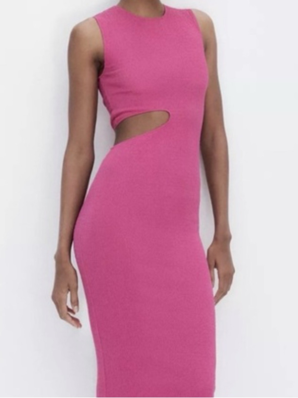 Zara Hot Pink Cutout Maxi Dress